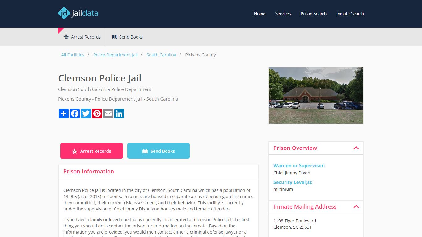 Clemson Police Jail Inmate Search and Prisoner Info - Clemson, SC